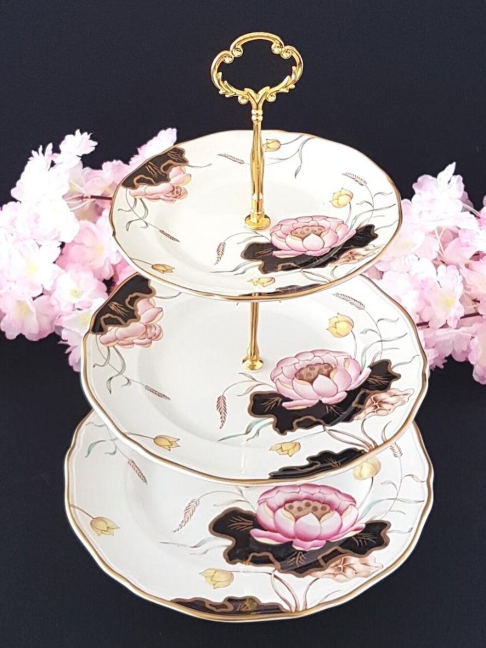 Masons Ironstone 3 Tier Cake Stand | Vintage Wedding Gift Serving Tray